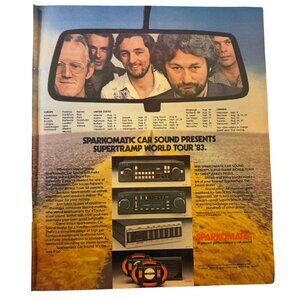Vintage 1983 Sparkomatic Car Sound Supertramp World Tour Advertisement Print Ad